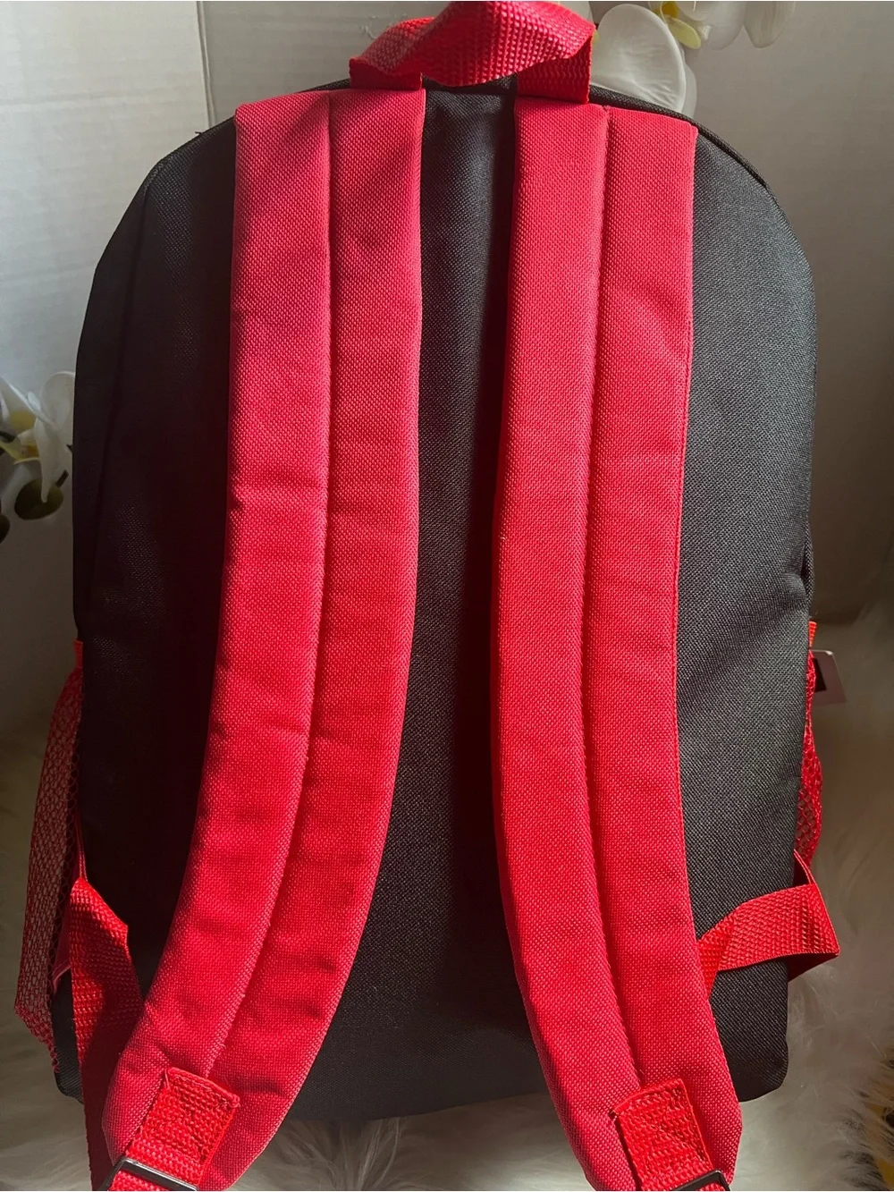 Disney Black & Red Mickey Mouse Kids Backpack with Yellow Pockets